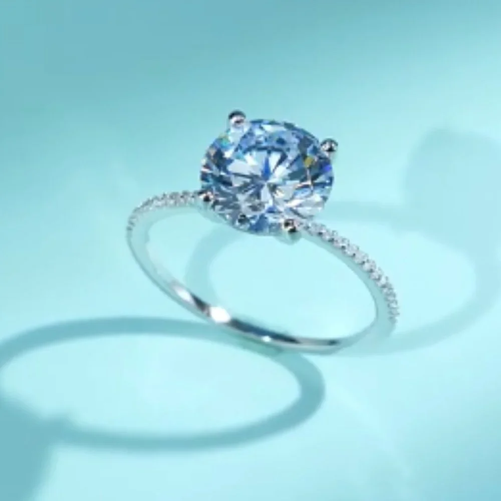 Luxury Sterling Silver Engagement Ring 3CT - Picture 8 of 12